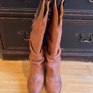 Freebird Tan Leather Heeled Boots